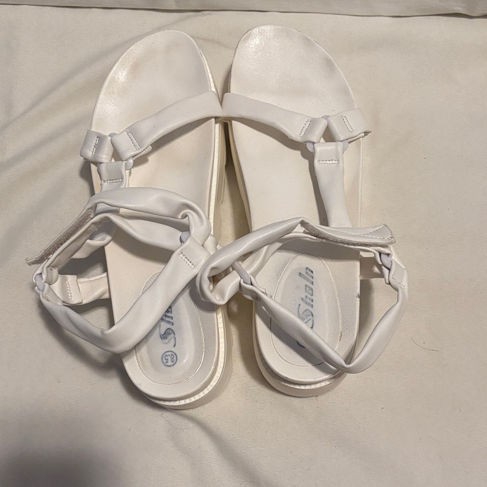 SHEIN White Platform Sandals